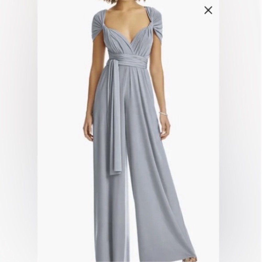 Dessy Collection Gray Wide Leg Jumpsuit FIRM PRICE NO OFFERS CONSIDERED